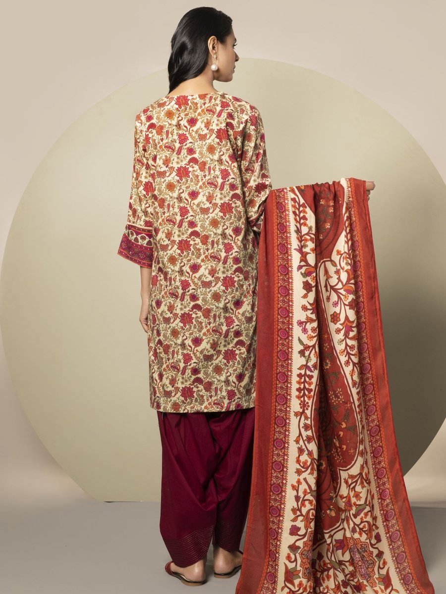 Limelight 2 Piece Unstitched  Winter Cotton Suit U-0930-B Yellow