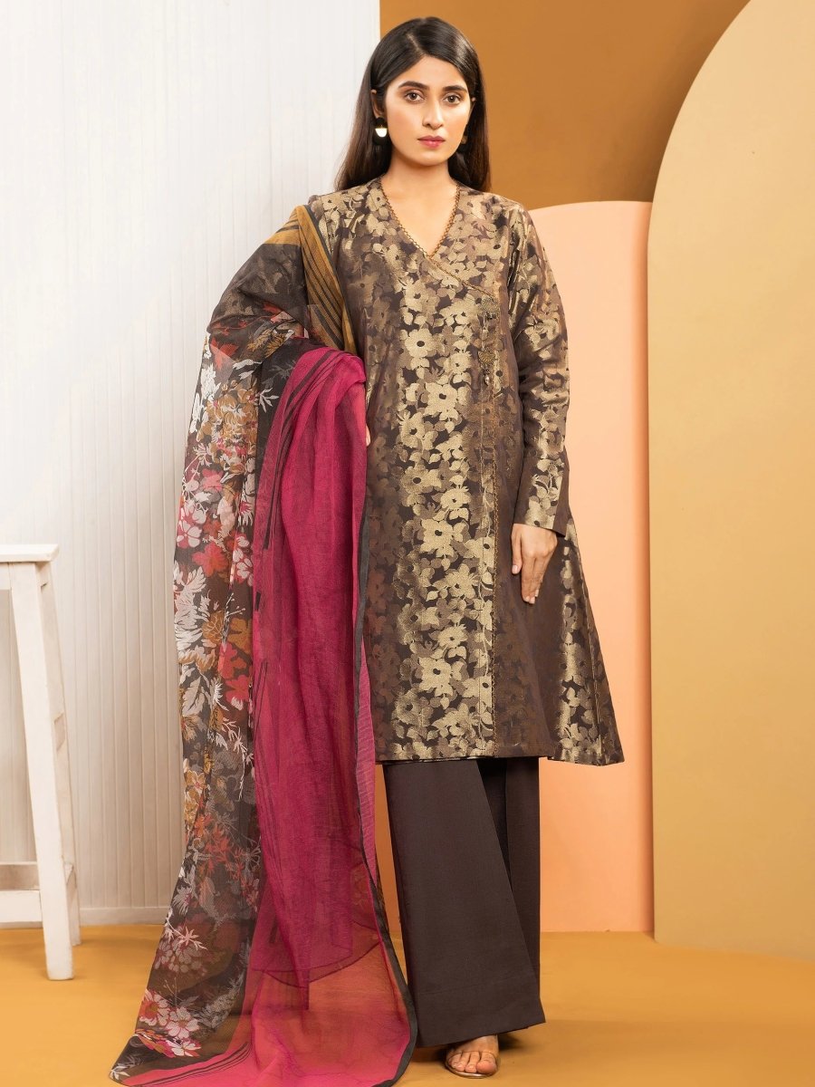 Limelight 2 Piece Unstitched Jacquard Suit U-1200-A Charcoal