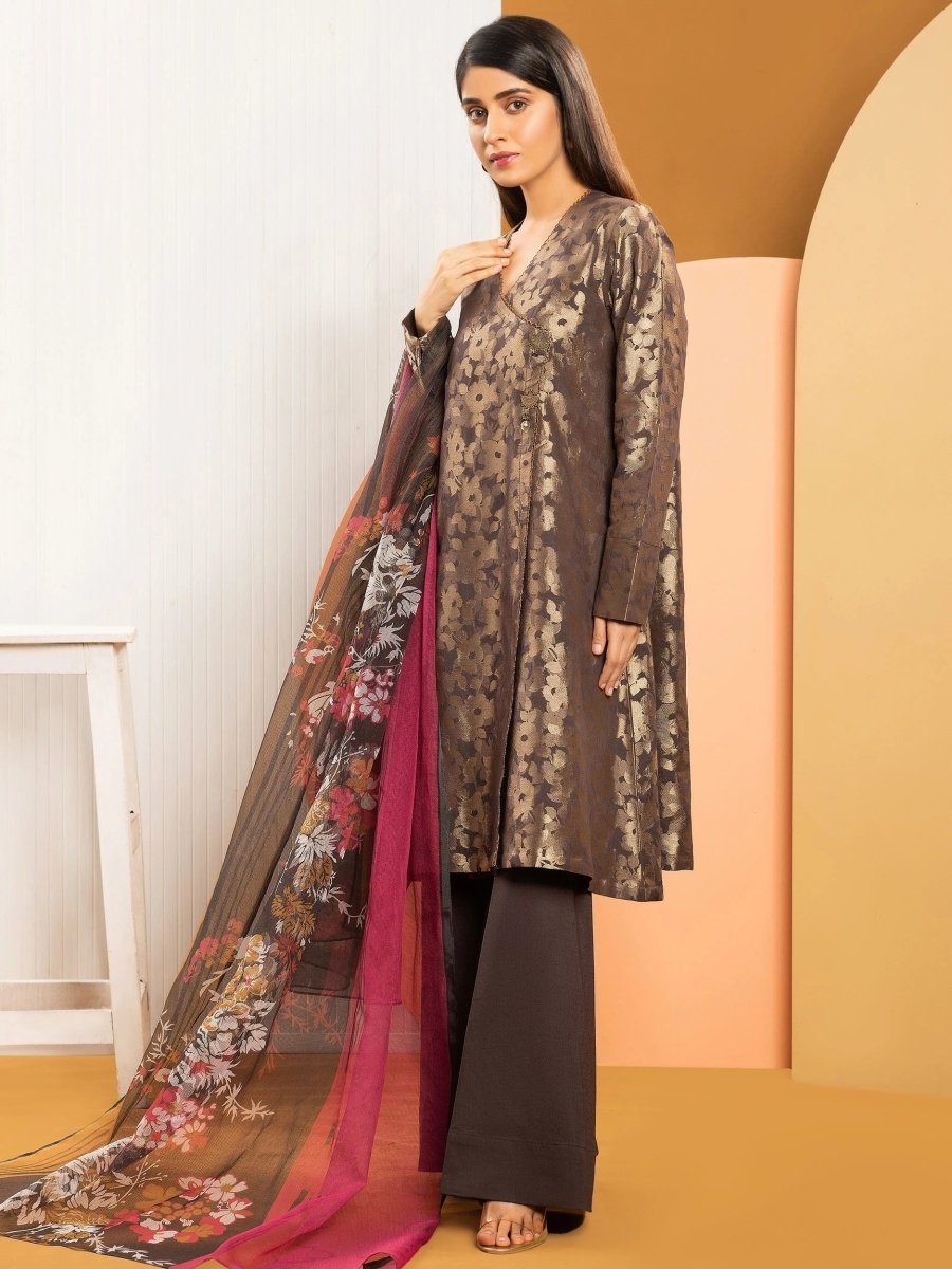 Limelight 2 Piece Unstitched Jacquard Suit U-1200-A Charcoal