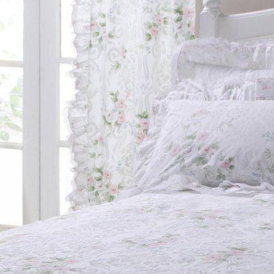 Vantona Country Charlotte Unlined Curtains and Tiebacks,- 66 x 72 Pink & Peach