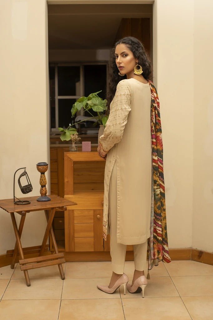 Lakhany 3 Piece Unstitched Embroidered Cottel Suit WCC-5024