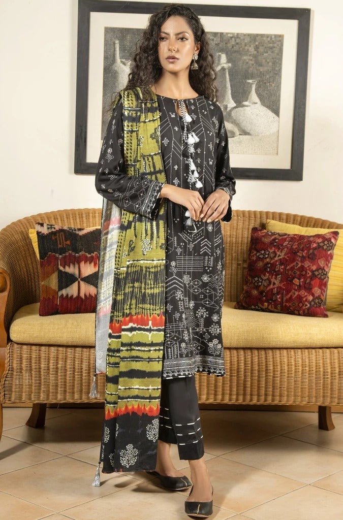 Lakhany 3 Piece Unstitched Embroidered Cottel Suit WCC-5026