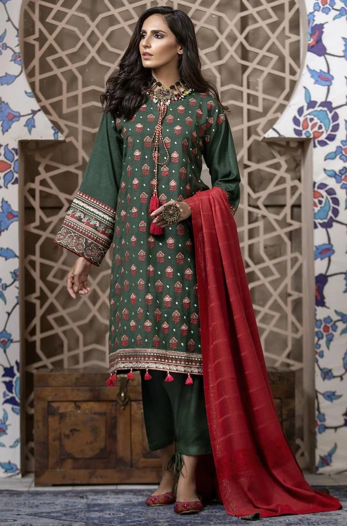 Ready To Wear Lakhany 03 Piece Embroidered Fancy Slub Suit LSM-2564