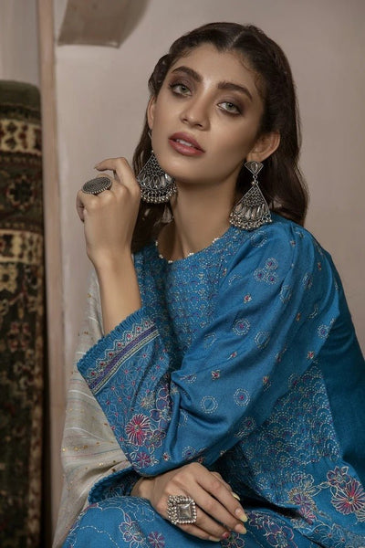 Lakhany 03 Piece Unstitched Embroidered Fancy Slub Suit WEC-5023