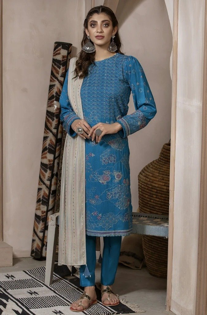 Ready To Wear Lakhany 03 Piece Embroidered Fancy Slub Suit LSM-2566