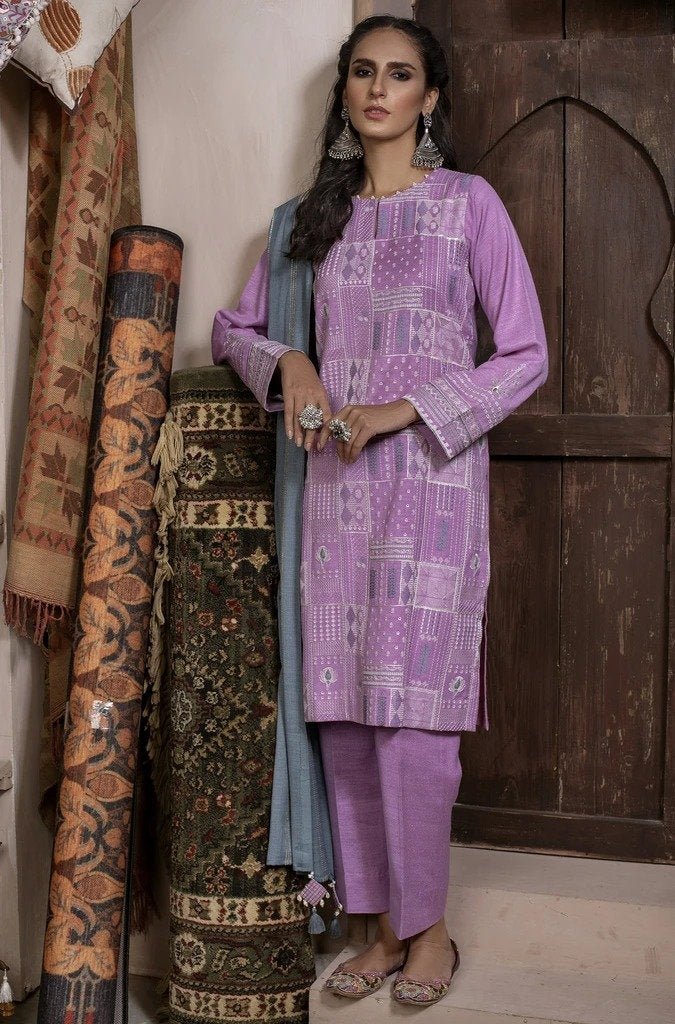 Ready To Wear Lakhany 03 Piece Embroidered Fancy Slub Suit  LSM-2565