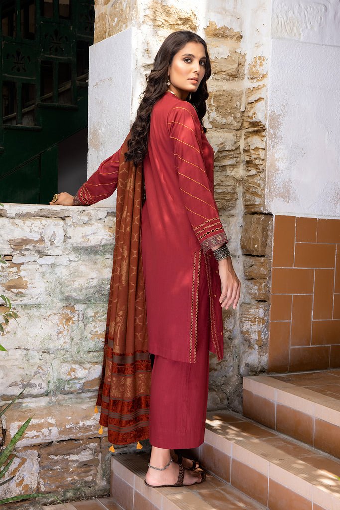 Lakhany 3 Piece Winter Unstitched Slub Peach Suit WES-SA-0120