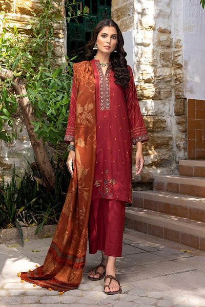 Lakhany 3 Piece Winter Unstitched Slub Peach Suit WES-SA-0120