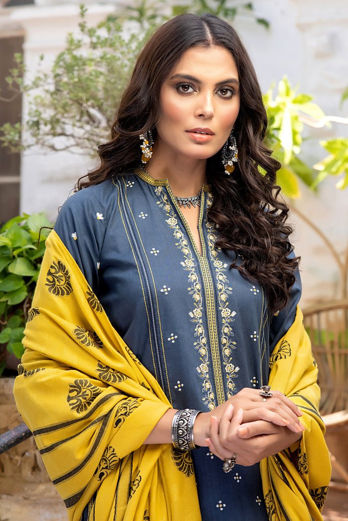 Lakhany 3 Piece Winter Unstitched Slub Peach Suit WES-SR-0039