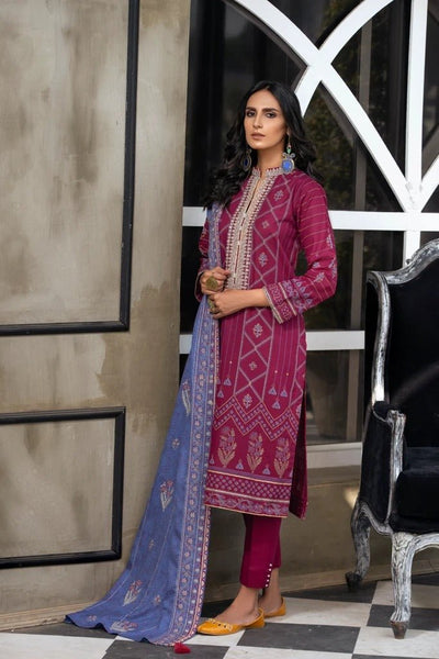 Lakhany 3 Piece Unstitched Embroidered Karandi Suit WKE-7016