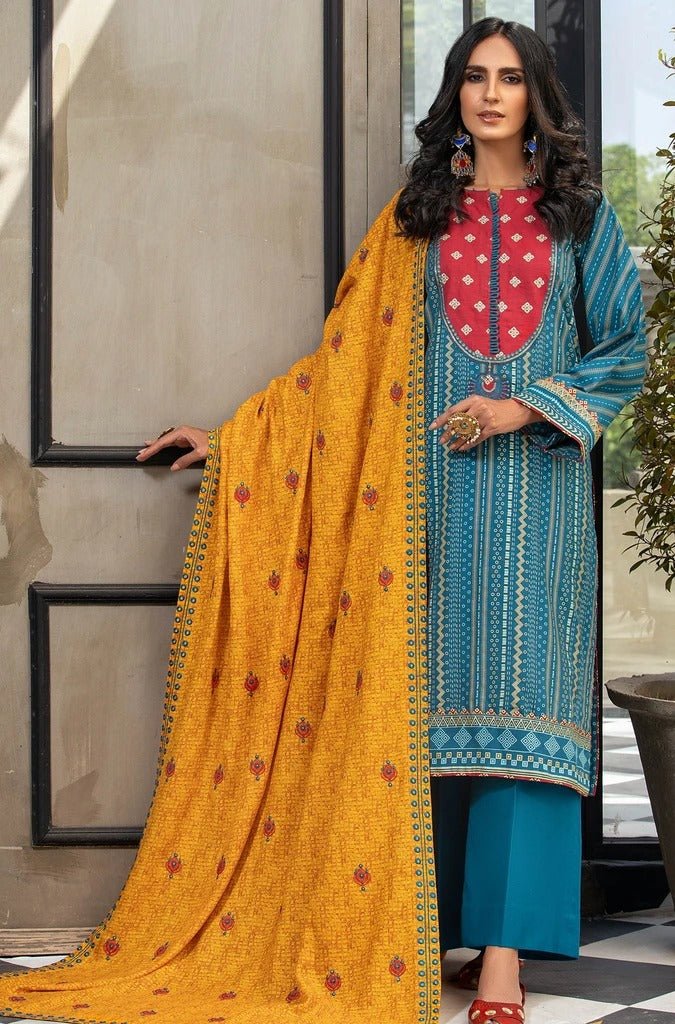 Lakhany 3 Piece Unstitched Embroidered Karandi Suit WKE-7018