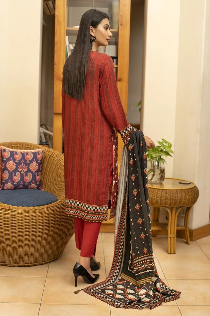 Lakhany 3 Piece Unstitched Embroidered Cottel Suit WLC-5035