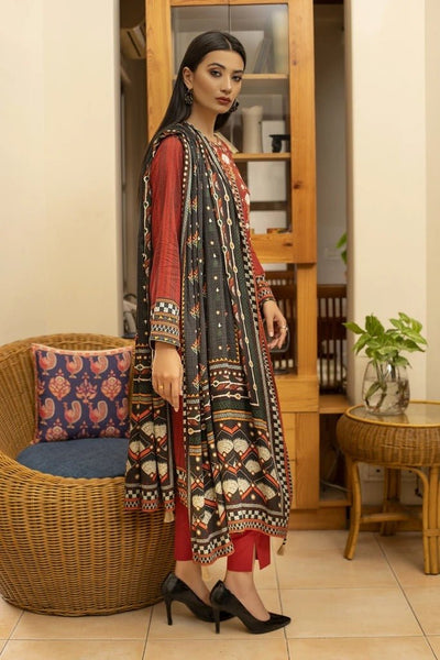 Lakhany 3 Piece Unstitched Embroidered Cottel Suit WLC-5035