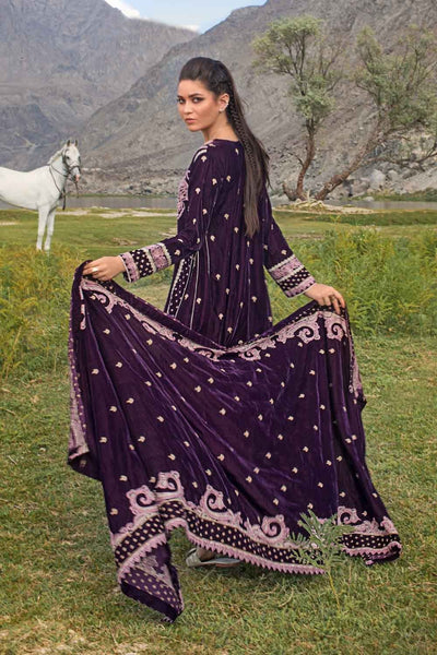 Gul Ahmed 3PC Unstitched Velvet Embroidered Suit WV-12003