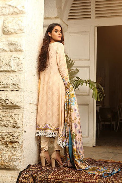 LSM Embroidered Winter Dress AE-6605 A - CREAM