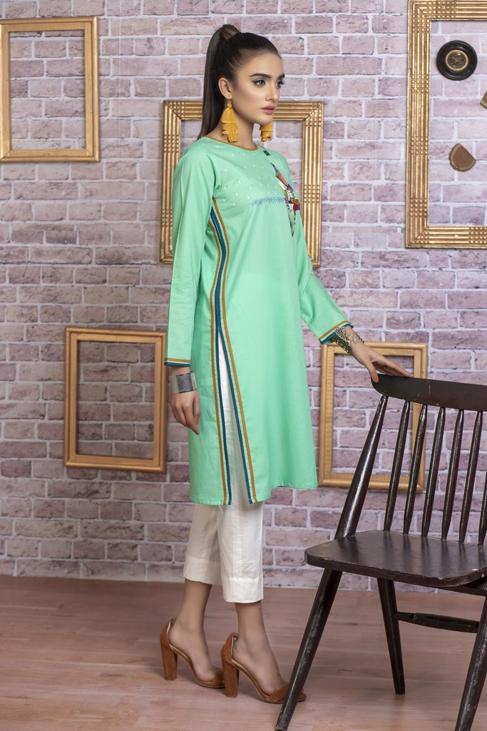 Ready to wear Embroidered Lawn Stitched Kurti By LSM-1711-ST
