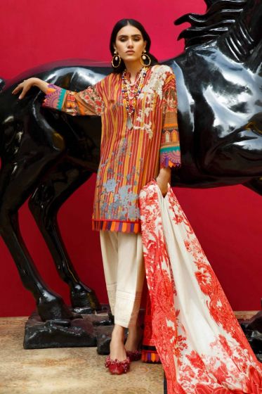 SANA SAFINAZ MAHAY 2 Piece Unstitched Ladies Lawn Suit H201-009B-BG