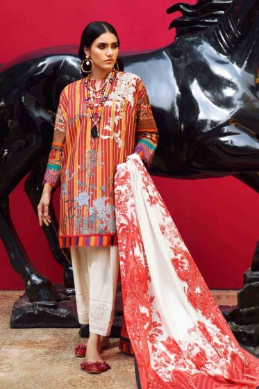 SANA SAFINAZ MAHAY 2 Piece Unstitched Ladies Lawn Suit H201-009B-BG