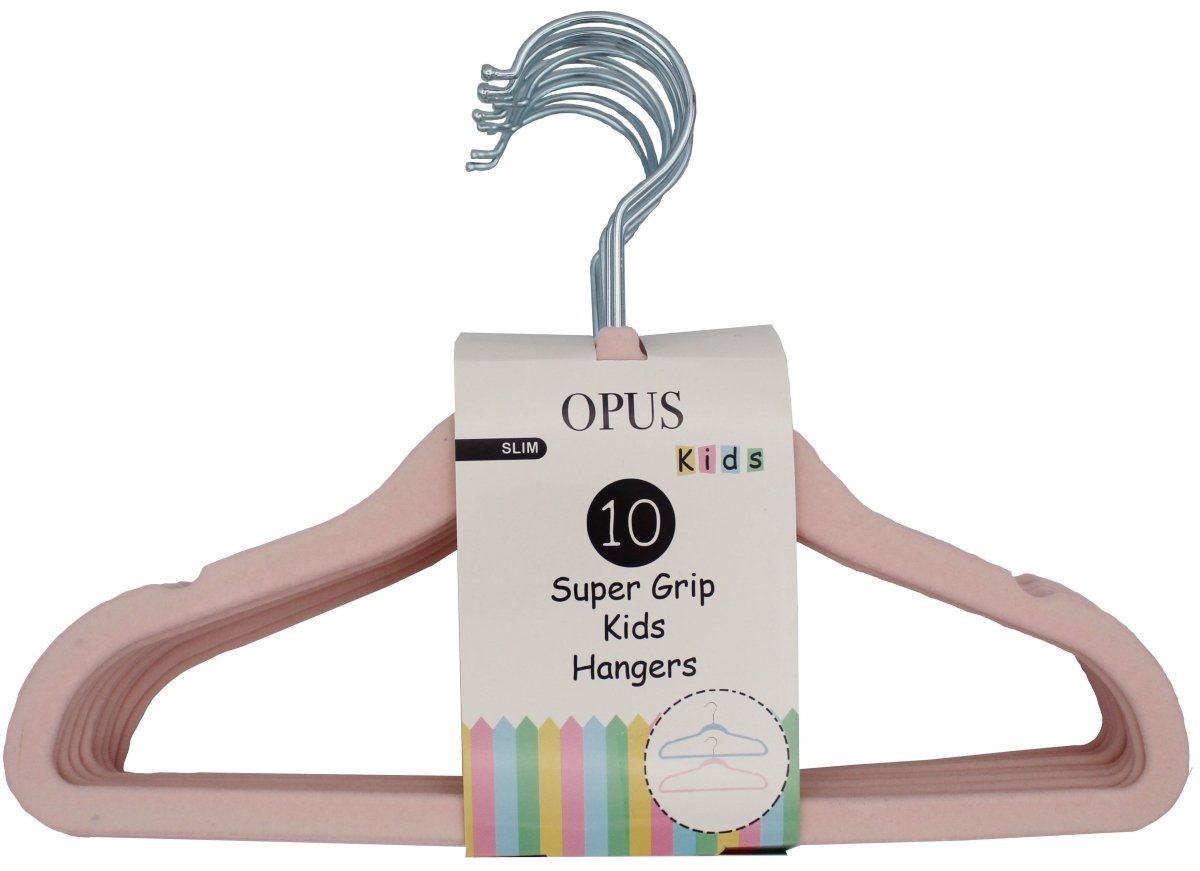 NON SLIP FLOCKED COAT CLOTHES HANGERS VELVET SPACE SAVING 5-COLOR (KIDS & ADULT)