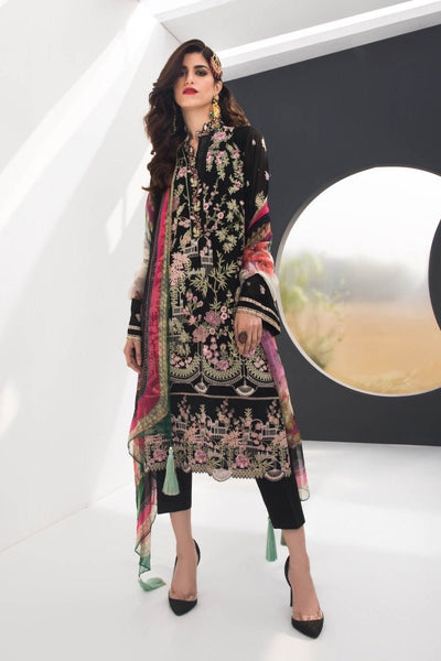 Sapphire 3 Piece Unstitched Dyed Embroidered Georgette Chiffon Ornamental Garden V0