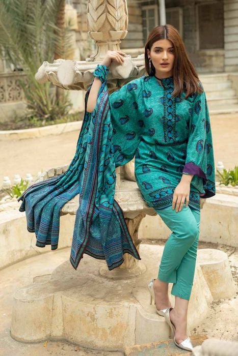 Ready To Wear Gul Ahmed Green 3 Pcs Stitched Suit VH-19