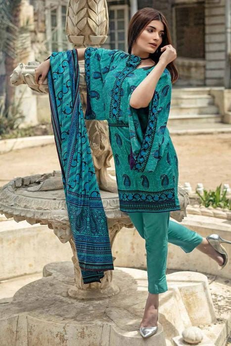 Ready To Wear Gul Ahmed Green 3 Pcs Stitched Suit VH-19